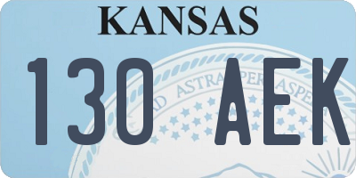 KS license plate 130AEK