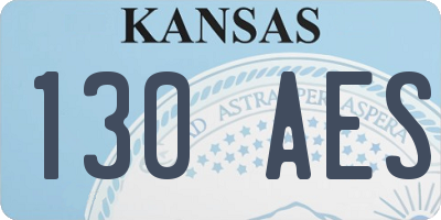 KS license plate 130AES
