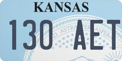 KS license plate 130AET
