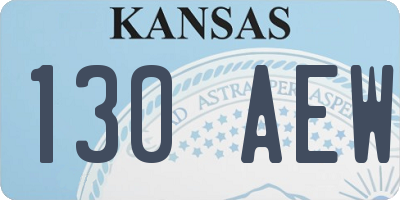 KS license plate 130AEW