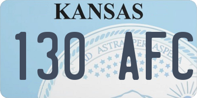 KS license plate 130AFC