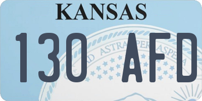 KS license plate 130AFD