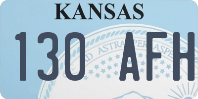 KS license plate 130AFH