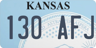 KS license plate 130AFJ