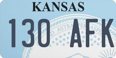 KS license plate 130AFK
