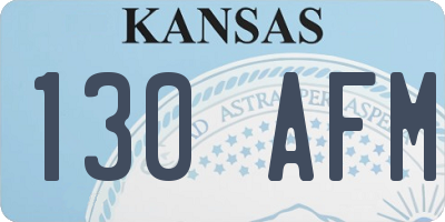 KS license plate 130AFM