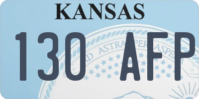 KS license plate 130AFP