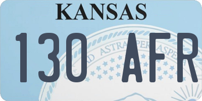 KS license plate 130AFR