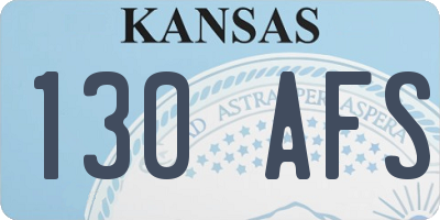 KS license plate 130AFS