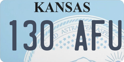 KS license plate 130AFU