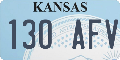 KS license plate 130AFV