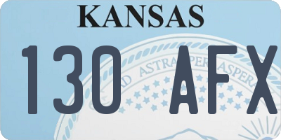 KS license plate 130AFX