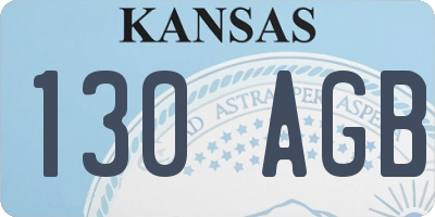 KS license plate 130AGB