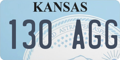 KS license plate 130AGG