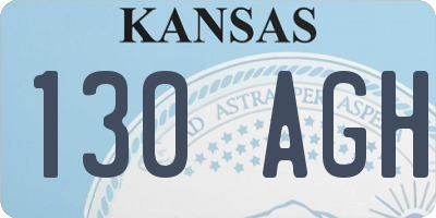 KS license plate 130AGH