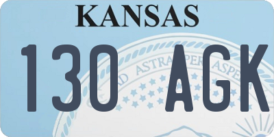 KS license plate 130AGK