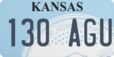 KS license plate 130AGU