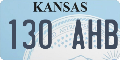KS license plate 130AHB