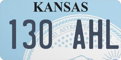 KS license plate 130AHL