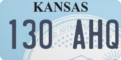 KS license plate 130AHQ
