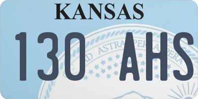 KS license plate 130AHS