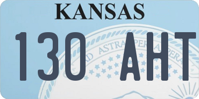 KS license plate 130AHT