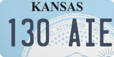 KS license plate 130AIE