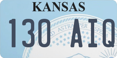 KS license plate 130AIQ