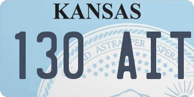 KS license plate 130AIT