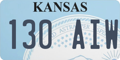 KS license plate 130AIW