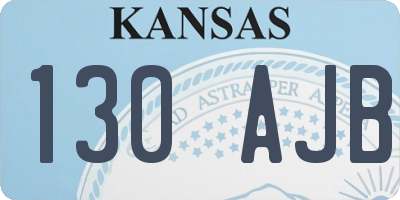 KS license plate 130AJB