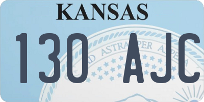 KS license plate 130AJC