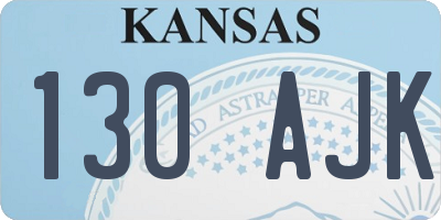 KS license plate 130AJK