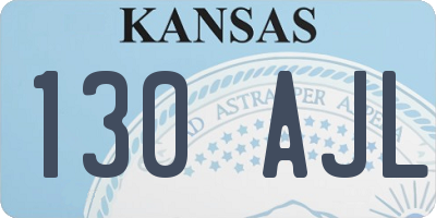KS license plate 130AJL