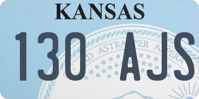 KS license plate 130AJS