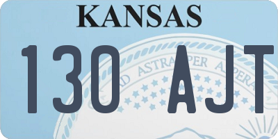 KS license plate 130AJT