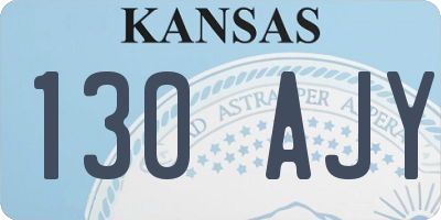 KS license plate 130AJY