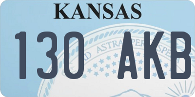 KS license plate 130AKB