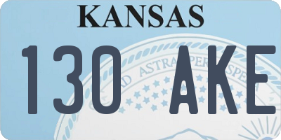 KS license plate 130AKE