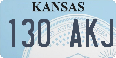 KS license plate 130AKJ