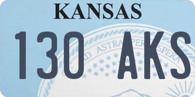 KS license plate 130AKS