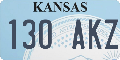 KS license plate 130AKZ