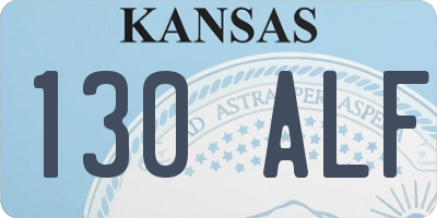 KS license plate 130ALF