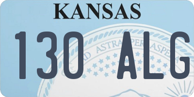 KS license plate 130ALG