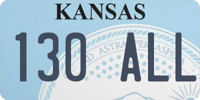 KS license plate 130ALL