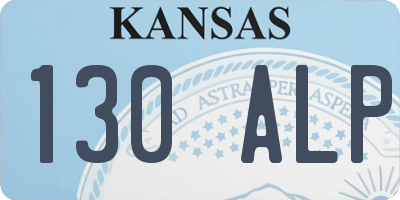 KS license plate 130ALP