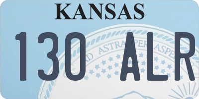 KS license plate 130ALR