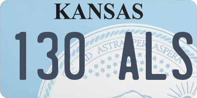 KS license plate 130ALS