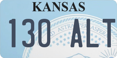 KS license plate 130ALT