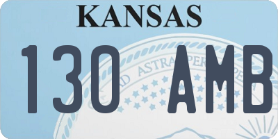 KS license plate 130AMB